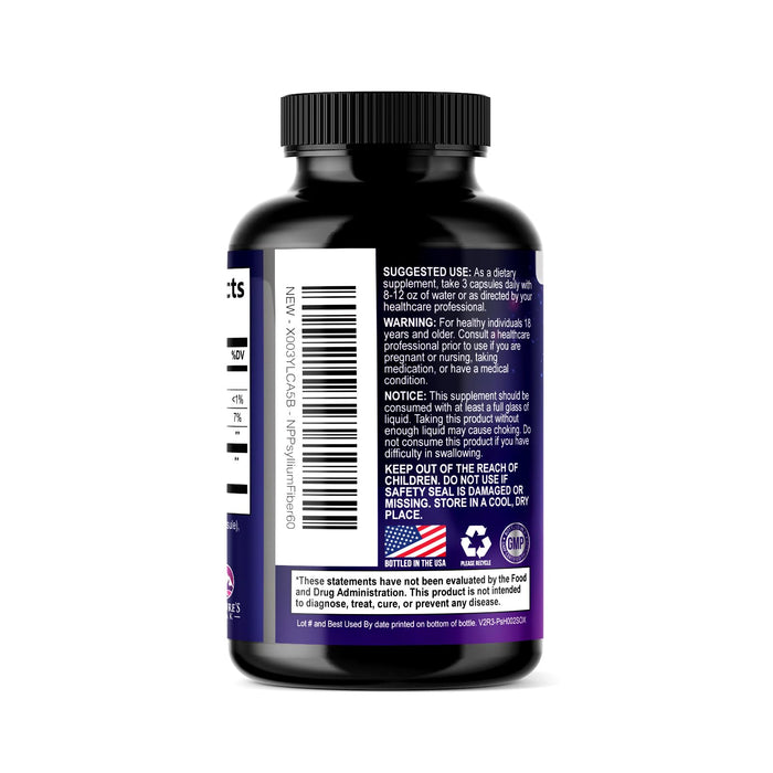 Psyllium Fiber 1500mg – 60 Count