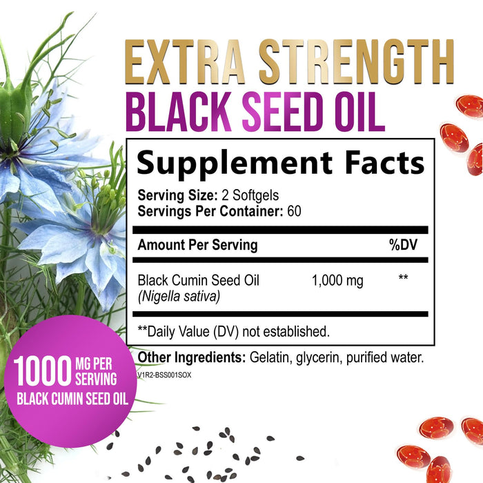 Black Seed Oil Softgels 1000mg – 60 Count