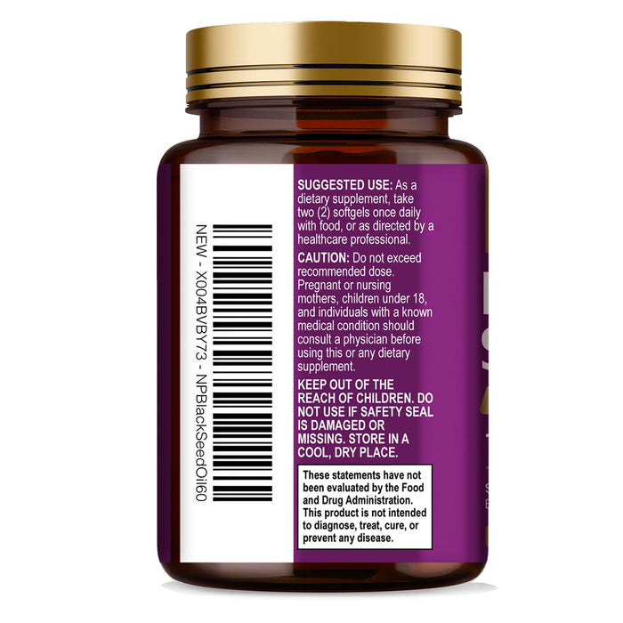 Black Seed Oil Softgels 1000mg – 60 Count