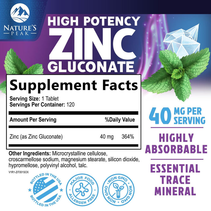 Zinc 40mg – 120 Tablets