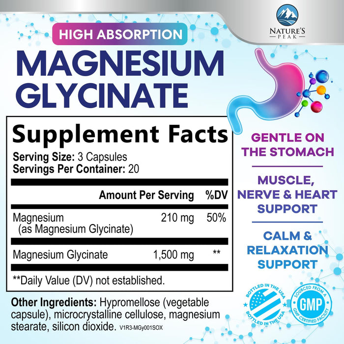 Magnesium Glycinate 250mg – 60 Count
