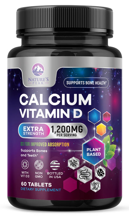 Calcium 1200 mg + Vitamin D3 – 60 Count