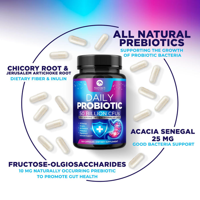 Daily Probiotics and Prebiotics 60 Billion CFU – 120 Count