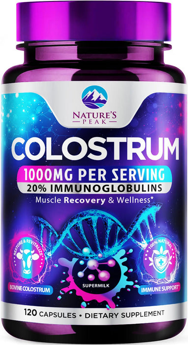 Colostrum 1000mg 20% Immunoglobulins – 120 Count