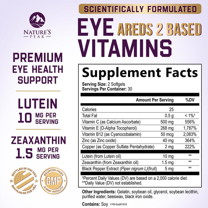 Eye Vitamins with Lutein & Zeaxanthin – 60 Count