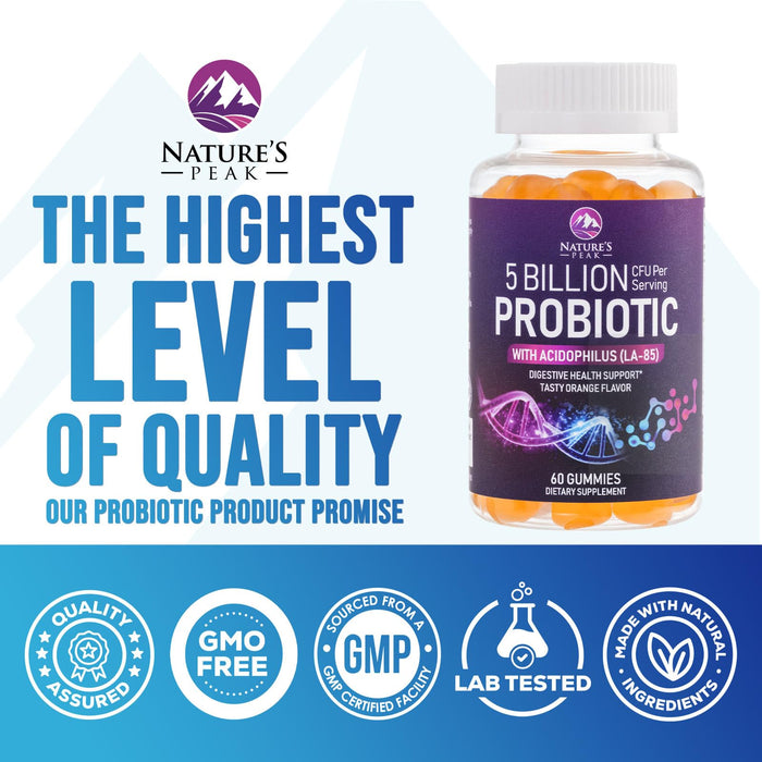 Daily Probiotic Gummies – 5 Billion CFU – 60 Count