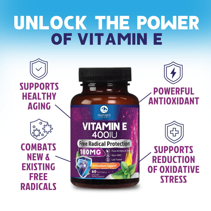 E Vitamin – 180mg – 60 Softgels