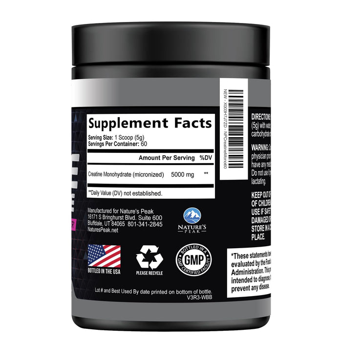 Micronized Creatine Monohydrate Powder 5000mg Per Serv (5g) – 60 Servings