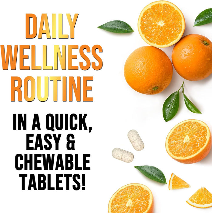 Extra Strength Vitamin C 1000 mg - Chewable Vita C for Powerful Immune Support with Vitamin C & Rose HIPS - Potent Dietary Chewable Vitamin C Supplement, Vegan, Gluten-Free, Non-GMO - 120 Count