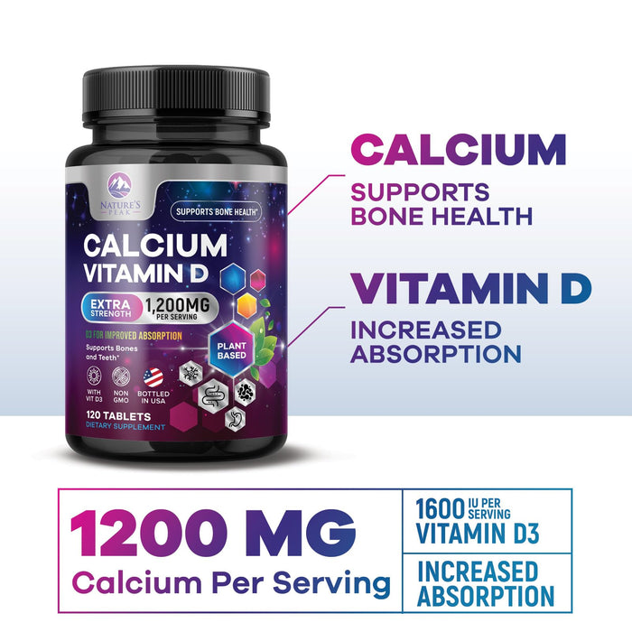 Calcium 1200 mg + Vitamin D3 – 120 Count