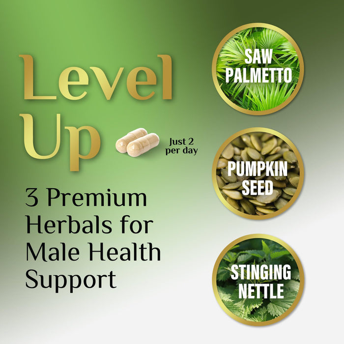 Saw Palmetto for Men Prostate Supplement - Potent 3X Formula with Stinging Nettle + Pumpkin Seed Extract for Men's Health, Herbal Prostate Supplement for Urinary Support, Bottled in USA, 120 Capsules