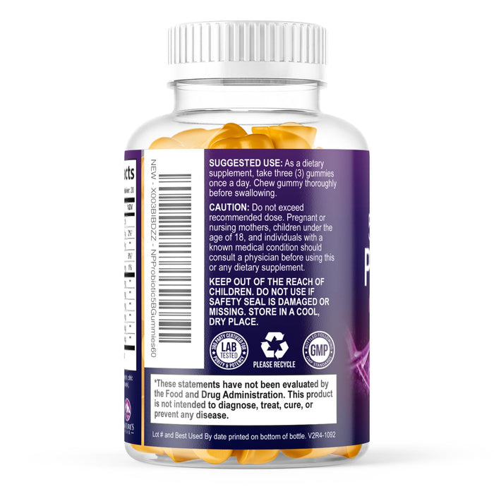 Daily Probiotic Gummies – 5 Billion CFU – 60 Count