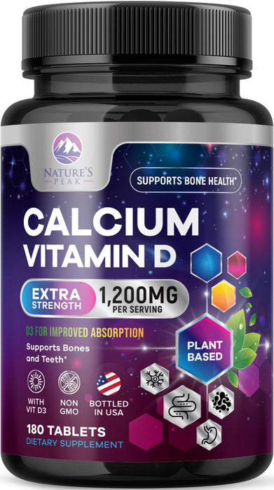 Calcium 1200 mg + Vitamin D3 – 180 Count