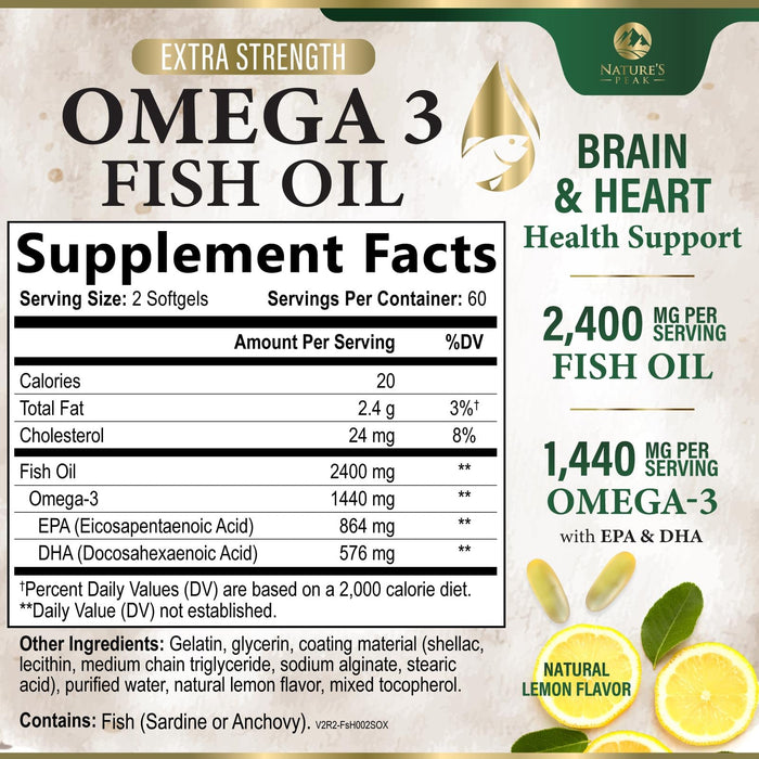 Omega-3 Fish Oil – 2400mg – 120 Count