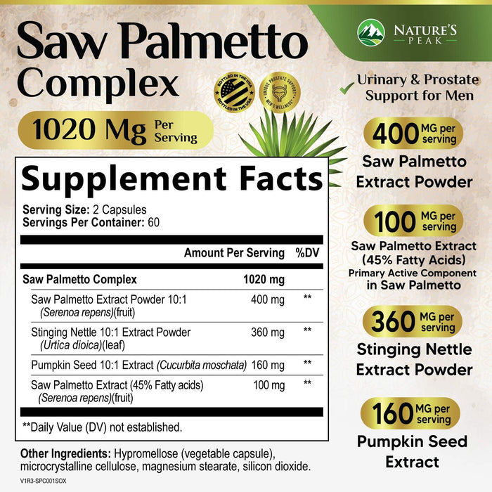 Saw Palmetto for Men Prostate – 120 Capsules