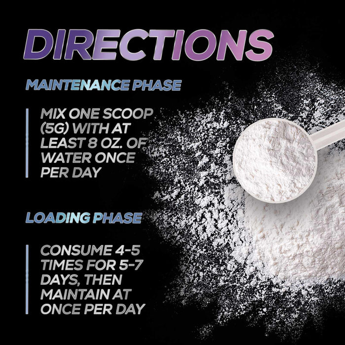 Creatine Powder 5000mg (5g) - Pure Micronized Creatine Monohydrate Supplement Unflavored, Keto Friendly - Creatine Nutritional Supports Muscle Growth & Strength, Vegan, Gluten-Free - 60 Servings