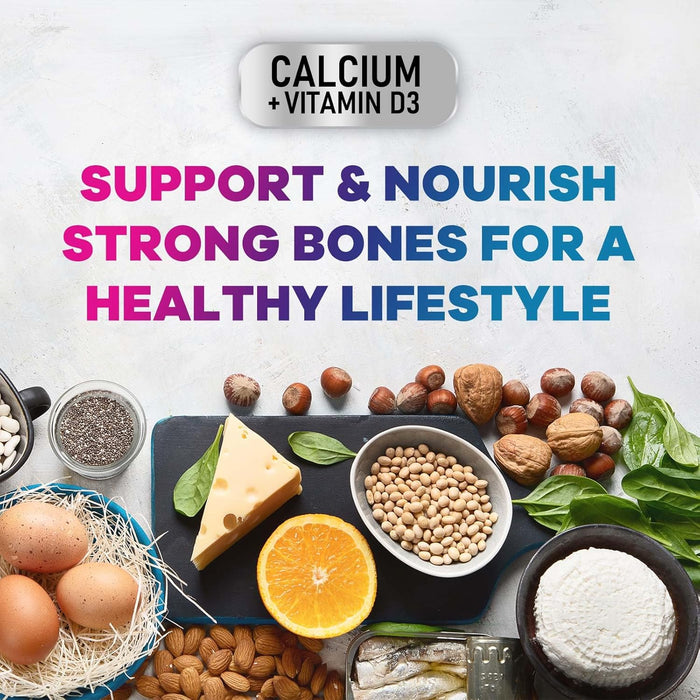 Calcium 1200 mg Plus Vitamin D3, Bone Health & Immune Support - Nature's Calcium Supplement with High Potency Vitamin D for Extra Strength Carbonate Absorption Dietary Supplement - 240 Count
