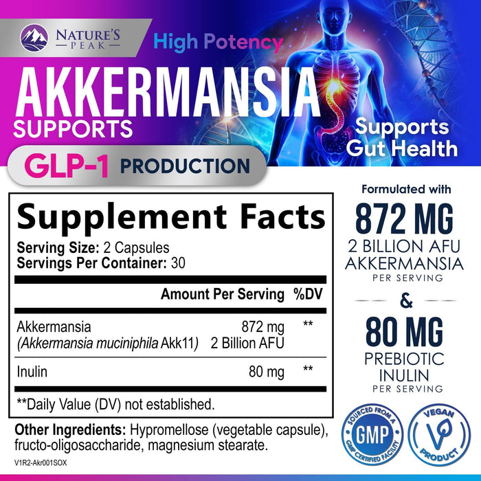 Akkermansia Probiotic with Prebiotic Fiber – 60 Count