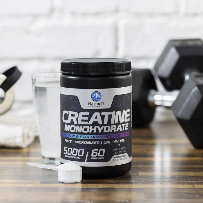 Micronized Creatine Monohydrate Powder 5000mg Per Serv (5g), Keto Friendly Workout Supplement, Supports Muscle Growth, Strength & Recovery - Pure Unflavored Vegan Pre Workout Supplements - 60 Servings