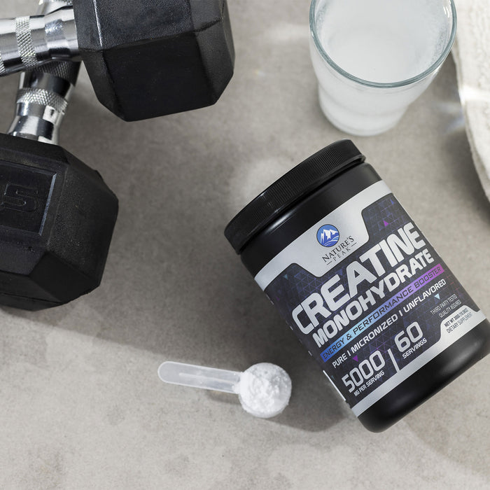 Micronized Creatine Monohydrate Powder 5000mg Per Serv (5g), Keto Friendly Workout Supplement, Supports Muscle Growth, Strength & Recovery - Pure Unflavored Vegan Pre Workout Supplements - 60 Servings
