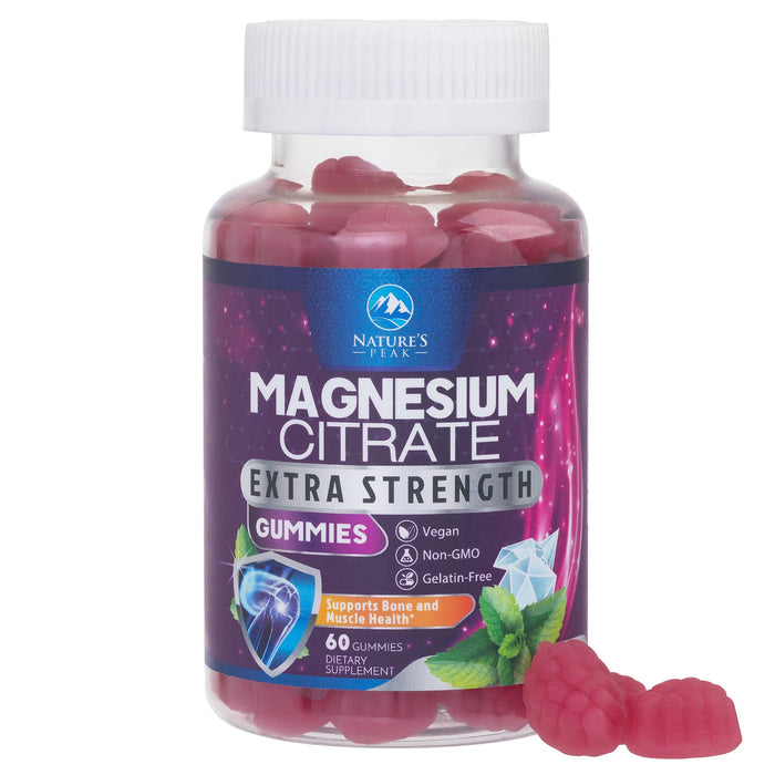 Magnesium Gummy - High Absorption Magnesium Citrate Supplement for Stress Support for Adults & Kids - Calm Magnesium Gummies Dietary Supplements - Bone Support & Heart Support