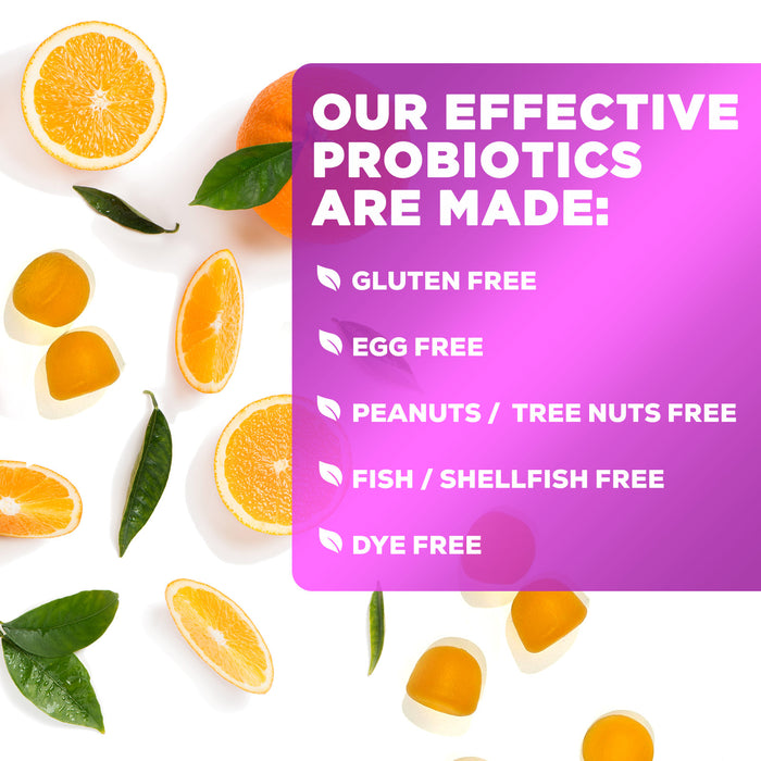 Daily Probiotic Gummies Extra Strength, 5 Billion CFU Probiotics for Women & Men - Digestive Health & Immune Support, Gluten Free - Nature's Non-GMO Supplement, Natural Orange Flavor