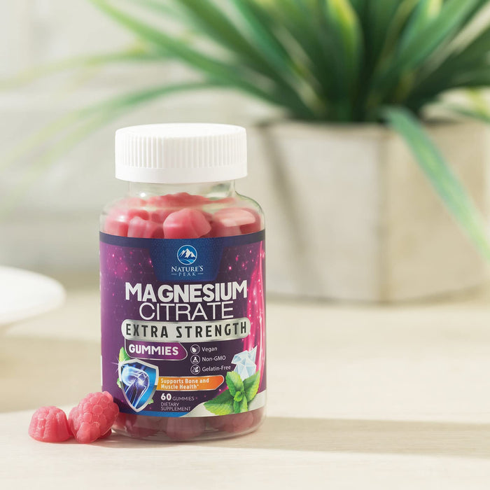 Magnesium Gummy - High Absorption Magnesium Citrate Supplement for Stress Support for Adults & Kids - Calm Magnesium Gummies Dietary Supplements - Bone Support & Heart Support