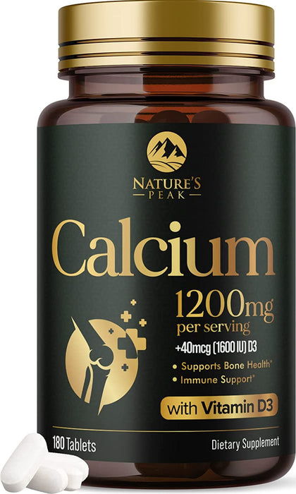 1200mg calcium with vitamin d3 supports bone health immune support tablets dietary supplement