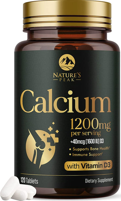 1200mg calcium with vitamin d3 supports bone health immune support tablets dietary supplement