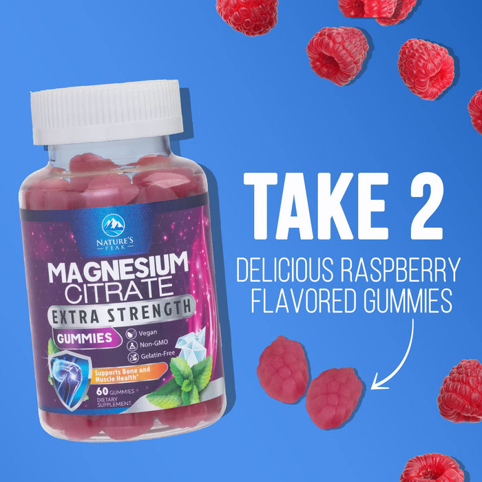 Magnesium Gummy - High Absorption Magnesium Citrate Supplement for Stress Support for Adults & Kids - Calm Magnesium Gummies Dietary Supplements - Bone Support & Heart Support